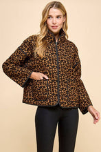 Load image into Gallery viewer, Cheetah Print Front Zip Up Jacket