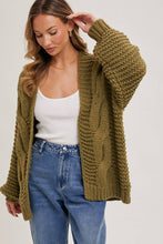 Load image into Gallery viewer, Olive You Cable Knit Cardigan