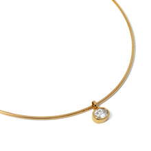Load image into Gallery viewer, 18K Gold Oval Crystal Collar Necklace