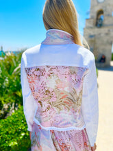 Load image into Gallery viewer, Pink & Orange Building Dreams Denim Jacket