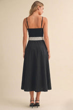 Load image into Gallery viewer, Giuliana Midi Black Scarf Dress