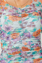 Load image into Gallery viewer, Sheer Floral Ruching Top
