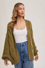 Load image into Gallery viewer, Olive You Cable Knit Cardigan