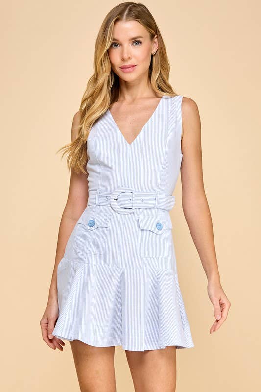 Seersucker Blue Dress Estelle&Bea Boutique Seersucker Blue Dress Estelle&Bea Boutique