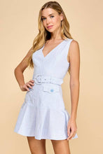 Load image into Gallery viewer, Seersucker Blue Dress