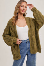 Load image into Gallery viewer, Olive You Cable Knit Cardigan