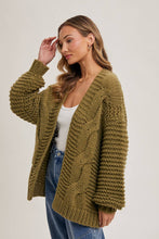 Load image into Gallery viewer, Olive You Cable Knit Cardigan