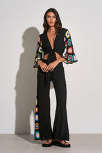 Load image into Gallery viewer, Rainbow Linen Crochet Tie Top Elan