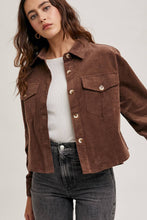 Load image into Gallery viewer, Mocha Cord Cropped Jacket
