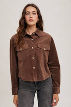Load image into Gallery viewer, Mocha Cord Cropped Jacket