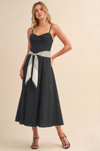 Load image into Gallery viewer, Giuliana Midi Black Scarf Dress