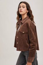 Load image into Gallery viewer, Mocha Cord Cropped Jacket