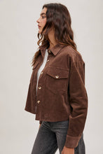 Load image into Gallery viewer, Mocha Cord Cropped Jacket