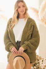 Load image into Gallery viewer, Olive You Cable Knit Cardigan