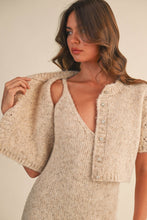 Load image into Gallery viewer, Oatmeal Sweater Dress with Cardigan