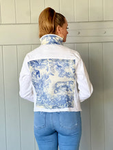 Load image into Gallery viewer, White & Blue Jungle Denim Jacket