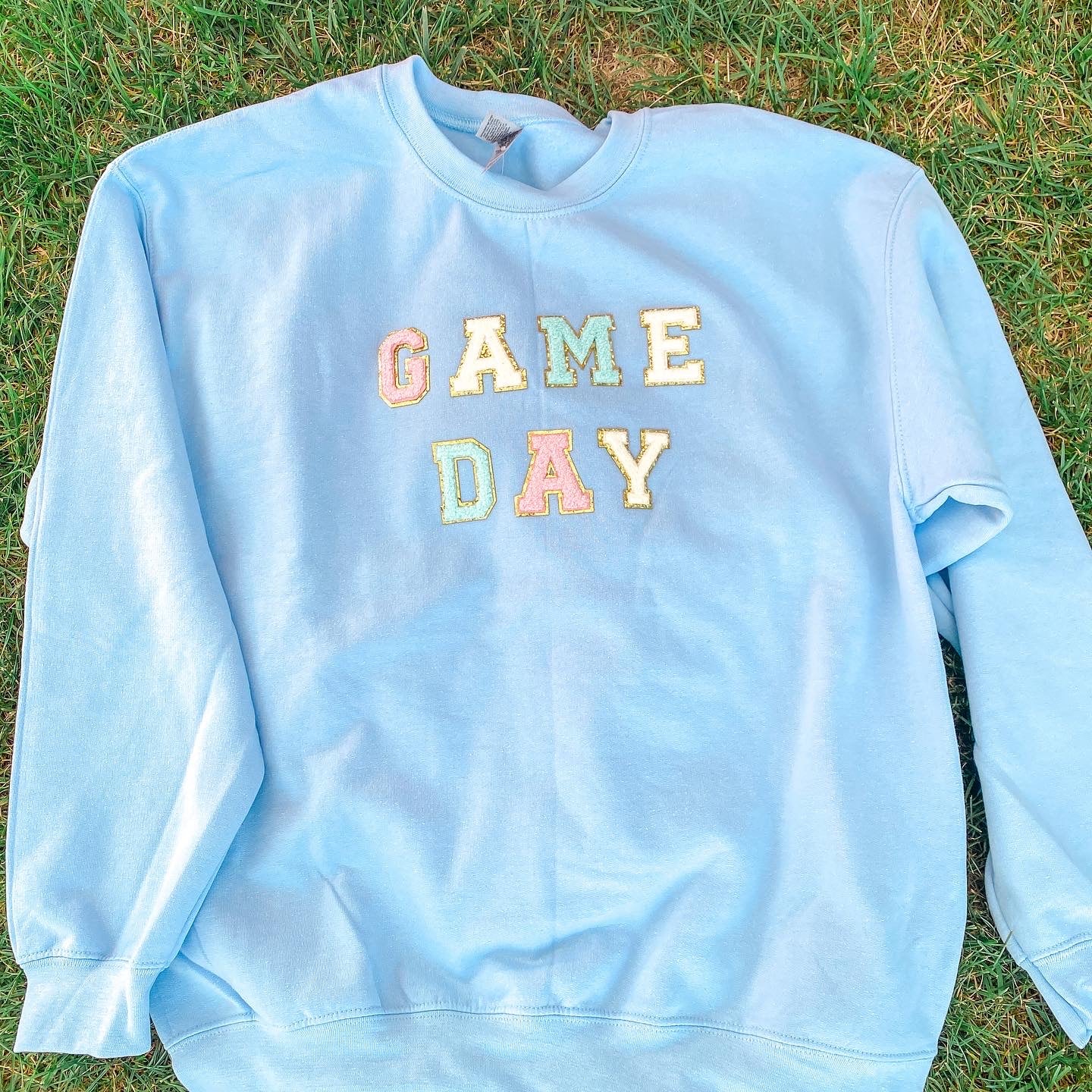 Game Day Patch Letter Sweatshirt – Broadway & Main Boutique