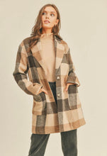 Load image into Gallery viewer, Brown Plaid Long Jacket