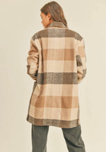 Load image into Gallery viewer, Brown Plaid Long Jacket