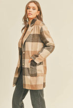 Load image into Gallery viewer, Brown Plaid Long Jacket