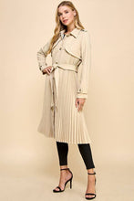 Load image into Gallery viewer, Pleated Twist Classic Trench Coat
