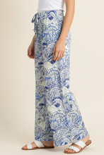 Load image into Gallery viewer, HIGH-WAISTED WIDE LEG SEASHELL PANTS - 4748BJ: Blue / S

