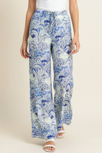 Load image into Gallery viewer, HIGH-WAISTED WIDE LEG SEASHELL PANTS - 4748BJ: Blue / S

