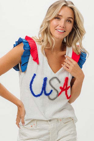 Sparkler USA Gauze Top