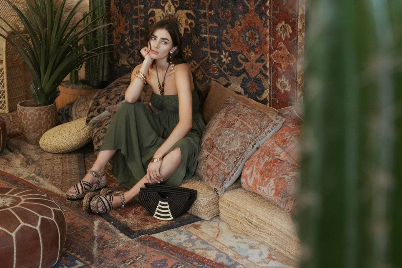 BEADED HALTER NECK KNIT MAXI DRESS: DUSTY OLIVE Estelle&Bea Boutique BEADED HALTER NECK KNIT MAXI DRESS: DUSTY OLIVE Estelle&Bea Boutique