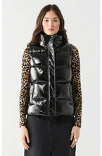 Load image into Gallery viewer, Dex Black Shine Puffer Vest
