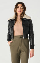 Load image into Gallery viewer, Dex Black Leather Fur Moto Jacket
