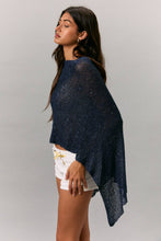 Load image into Gallery viewer, MULTI-WAYS TO WEAR SWEATER PONCHO: NAVY / XS
