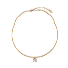 Load image into Gallery viewer, 18K Gold Oval Crystal Collar Necklace
