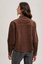 Load image into Gallery viewer, Mocha Cord Cropped Jacket
