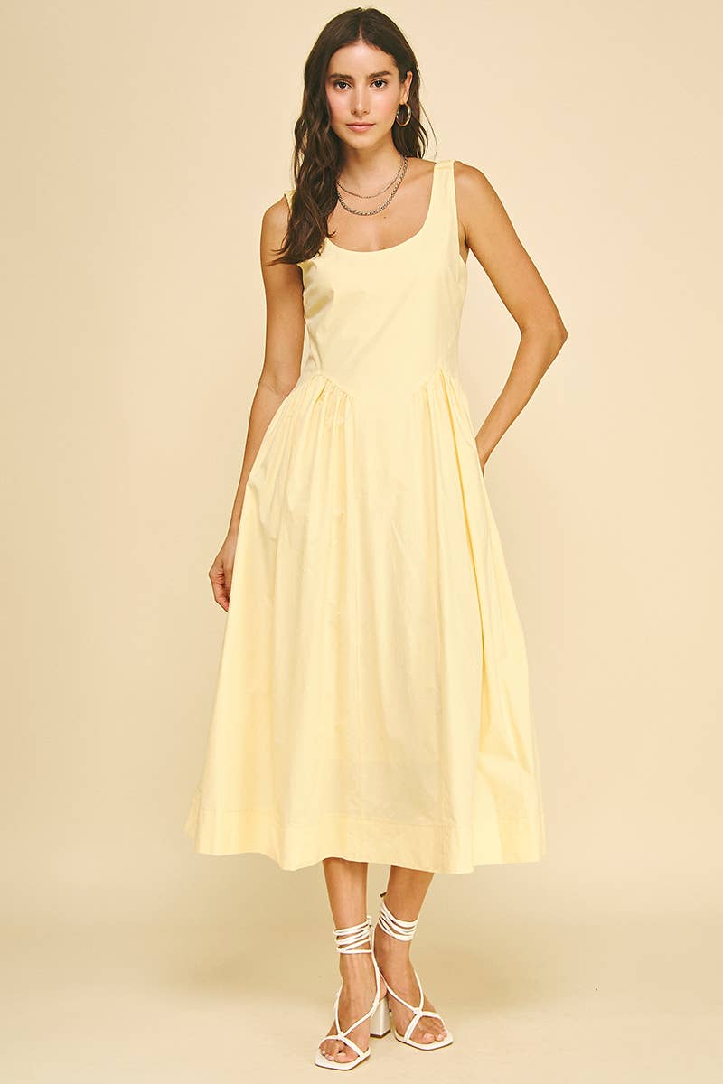 Celine Butter Yellow A-Line Midi Dress – Estelle&Bea Boutique