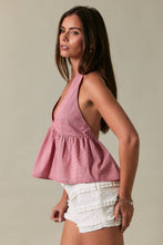 Load image into Gallery viewer, HALTER NECK FLARE TOP: WHITE-BLUE GINGHAM / XS
