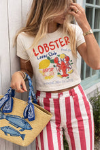 Load image into Gallery viewer, Lobster Lover Club Ivory Cropped T-Shirt
