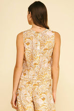 Load image into Gallery viewer, SEASHELL PRINT TOP WITH PLEATED DETAIL - 5363TD: Blue / S
