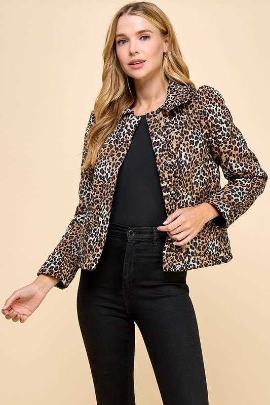 Animal Printed Quilted Jacket