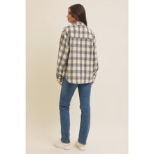 Load image into Gallery viewer, BRUSHED PLAID BUTTON-DOWN SHACKET
