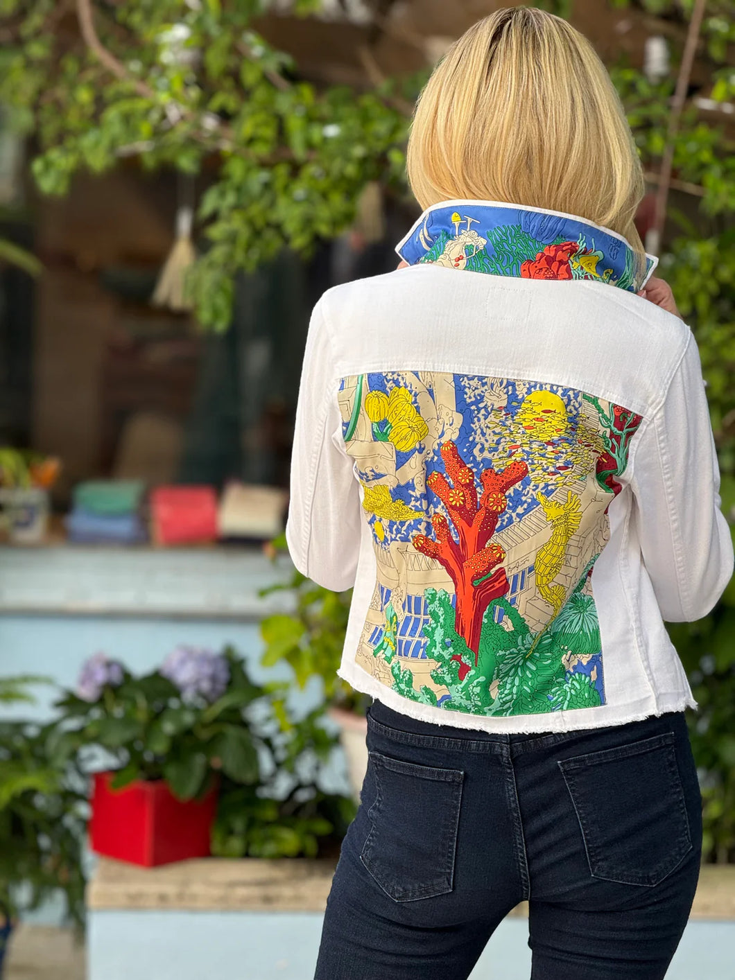 Coral Reef Silk Denim Jacket