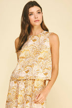 Load image into Gallery viewer, SEASHELL PRINT TOP WITH PLEATED DETAIL - 5363TD: Blue / S
