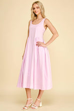 Load image into Gallery viewer, A-LINE POPLIN MIDI DRESS - 6933D: PALE YELLOW / S
