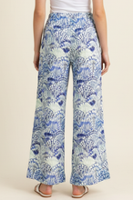 Load image into Gallery viewer, HIGH-WAISTED WIDE LEG SEASHELL PANTS - 4748BJ: Blue / S
