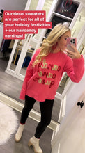 Load image into Gallery viewer, Pink Candy Cane Queen Tinsel Sweater
