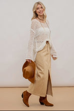 Load image into Gallery viewer, Beachy Ivory Crochet Sweater
