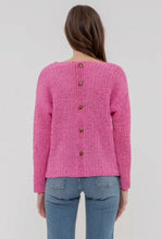 Load image into Gallery viewer, Peony Pink Crochet Sweater
