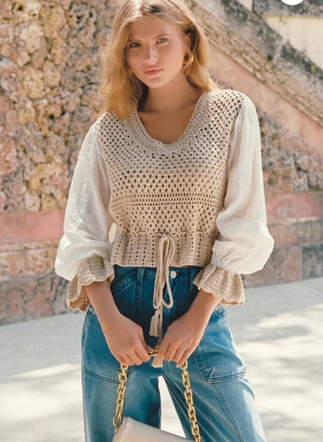 Elan Crochet Flouncy Top