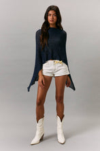 Load image into Gallery viewer, MULTI-WAYS TO WEAR SWEATER PONCHO: NAVY / XS
