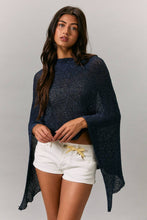 Load image into Gallery viewer, MULTI-WAYS TO WEAR SWEATER PONCHO: NAVY / XS
